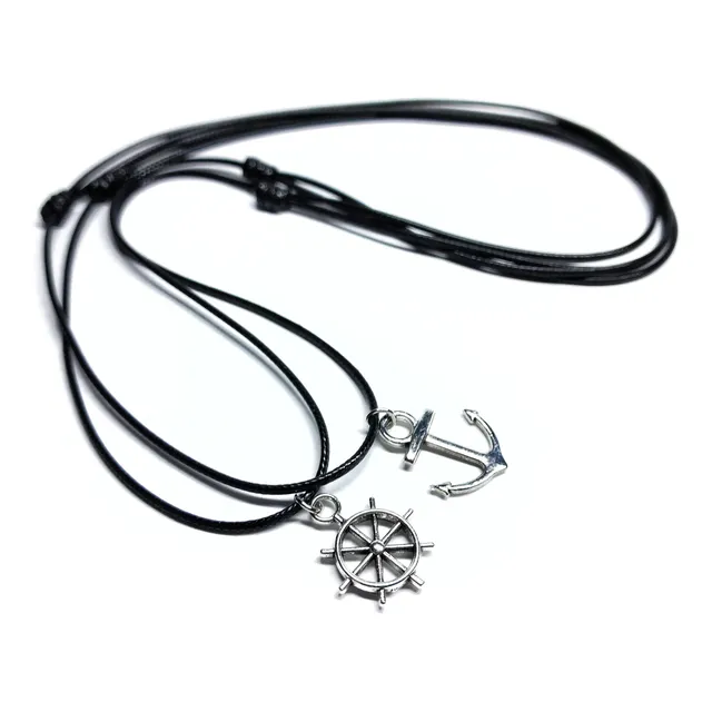 Collar Ancla Y Timón Para Parejas Novios Amigos Regalo
