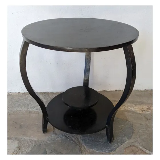 Mesa De Sala Antigua, Estilo Art Deco, 3 Niveles, Circular