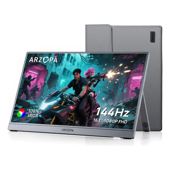 Monitor Gamer Portátil Arzopa Z1FC de 16.1" Full HD 144Hz com Painel IPS