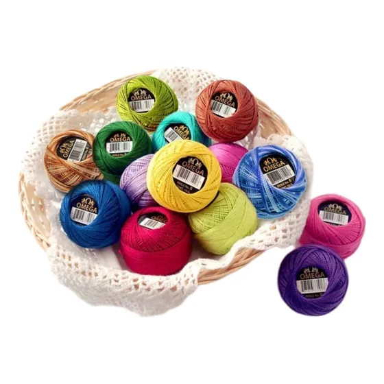 Hilo Perlé Omega #8, Algodón Colores A Elegir (24 Piezas)