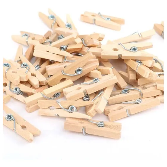 Pack 80 Perros Madera Bambu Ganchos Colgar Ropa