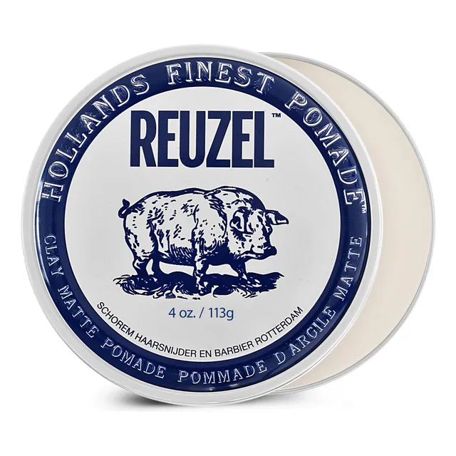 Reuzel | Clay Matte Cera Pomada | Cera para Cabello de Hombre | Fijación Media y Moldeable | Soluble en Agua | Brillo Bajo | Para Enfatizar Textura | Cuidado de Cabello | Fragancia Vainilla y Menta |