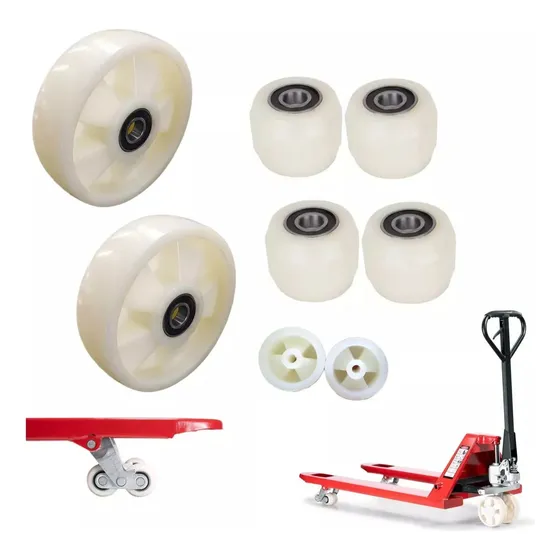 Kit De 6 Ruedas De Nylon, Para Patín Hidráulico Carga
