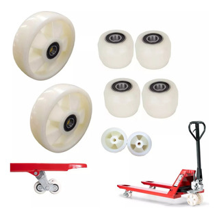 Kit De 6 Ruedas De Nylon, Para Patín Hidráulico Carga Kit De 6 Ruedas De Nylon, Para Patín Hidráulico Carga