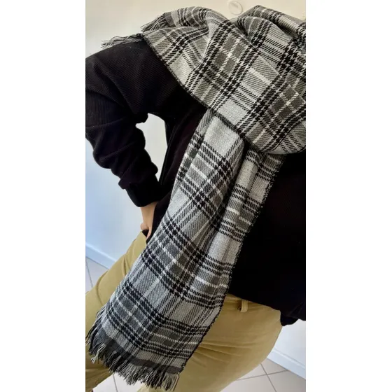 Bufanda Reversible De Abrigo Escocesa Suave Unisex