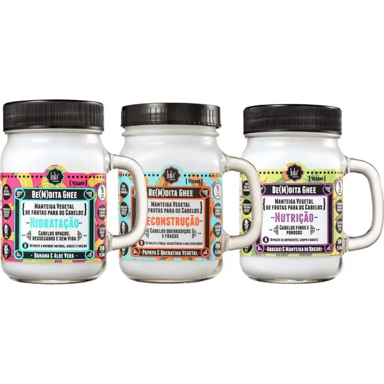 Cronograma Capilar Lola Cosmetics Bemdita Ghee 3 Itens
