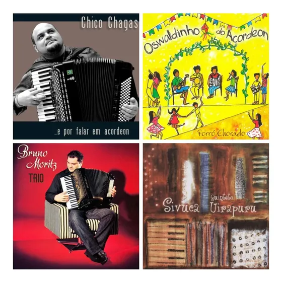 Acordeonistas / Sanfoneiros / Instrumental (kit C/ 4 Cds)
