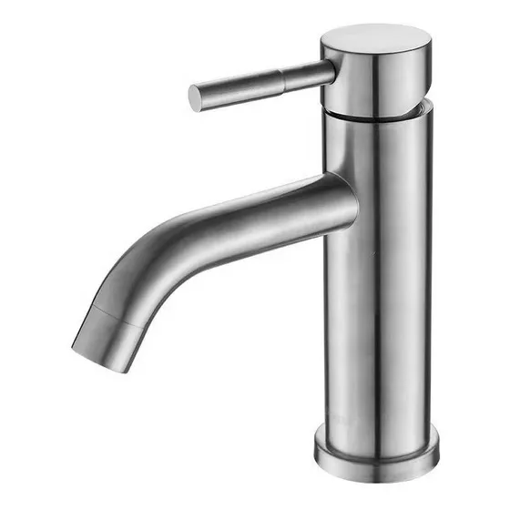 Llave Lavamano Monomando Acero Inoxi Alto 17cm.