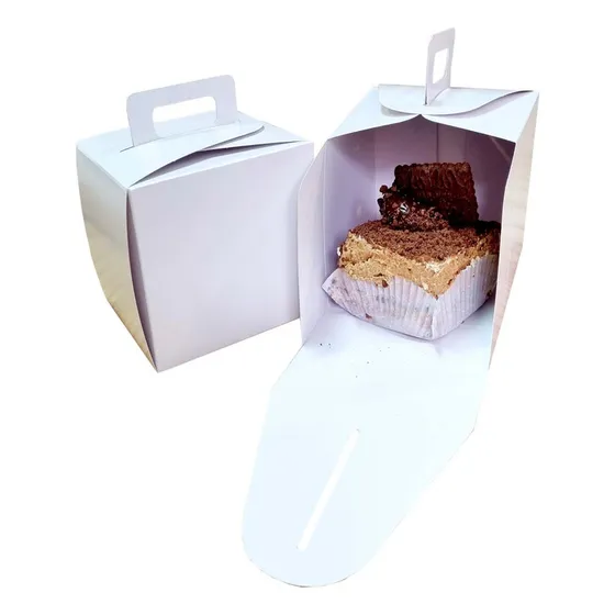 Caja Mini Torta / Porción - Blanca X 100 U