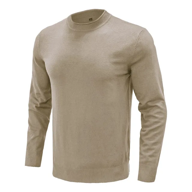 Sueter Cuello Redondo Para Hombre Manga Larga Ajustado Punto