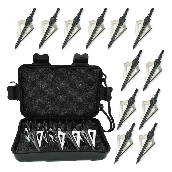 12 Puntas Navaja Para Flechas De Arco Profesional Deportivo