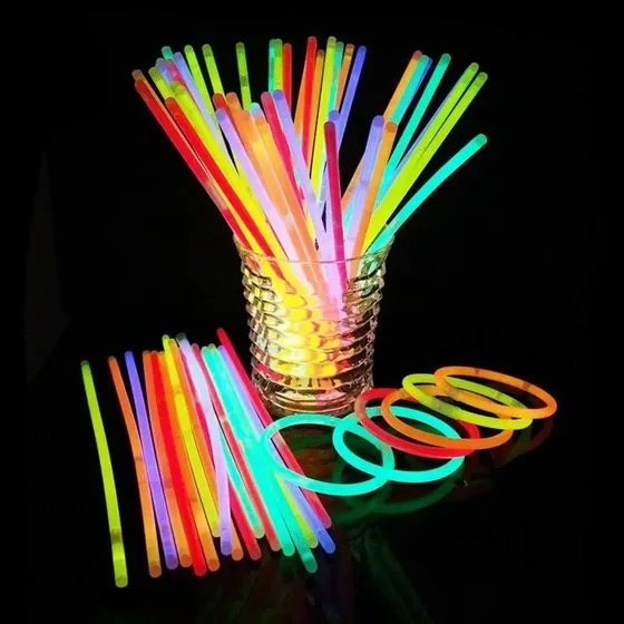 200 Pulseira Neon Fluorescente Brilhante Balada Led