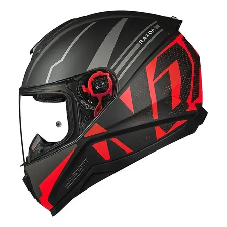 Capacete Para Moto Norisk Razor Full Matte Black Vermelho Tamanho 58 Preto/vermelho Fosco
