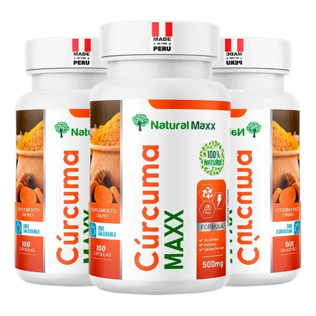 Pack 3 Curcuma 100 Capsulas Naturalmax Curcuminoids Turmeric