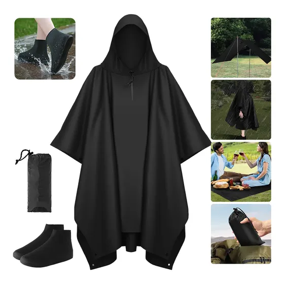 Poncho Impermeable Para Lluvia Capa Portátil Hombre Mujer