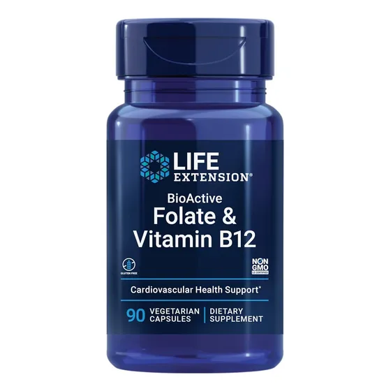 Ácido Folico Y B12 90 Capsulas 680/300 Mcg Life Extension