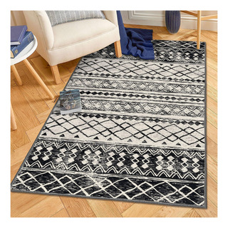 Kuta Alfombra Bohemia Negra Y Azul Marino De 3 X 5 Para Sala Kuta Alfombra Bohemia Negra Y Azul Marino De 3 X 5 Para Sala