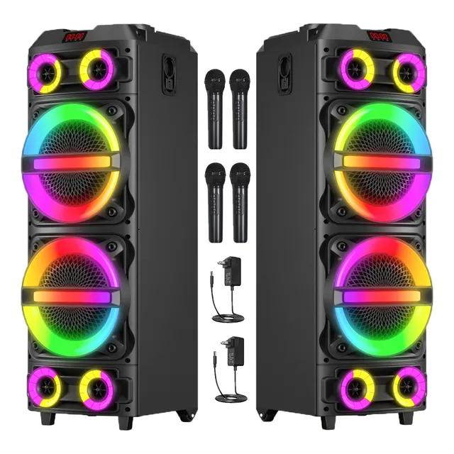 2*50w Altavoces Portátil Al Aire Libre Para Eventos Navideño