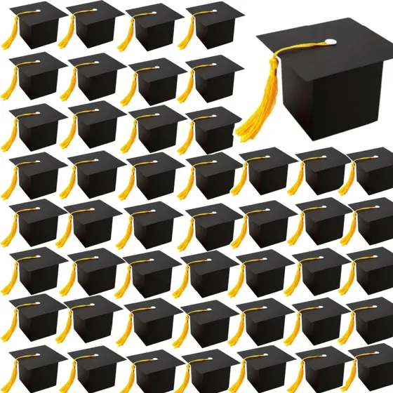50 Peças De Boné De Formatura, Caixa De Doces, Caixas De Pre