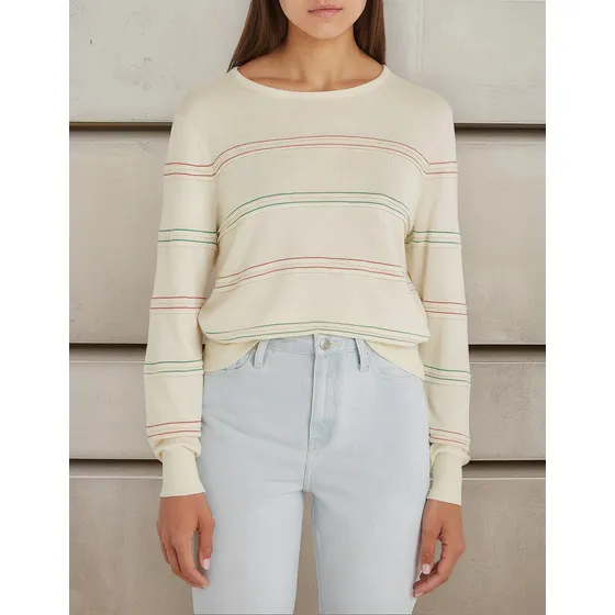 Saco Beige Con Rayas Horizontales Para Mujer Tommy Hilfiger