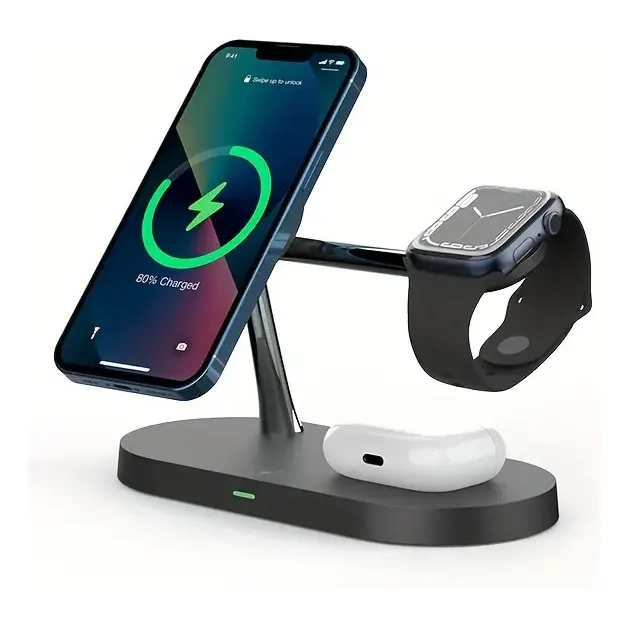 Estación De Carga Rapida 3 En 1 Para iPhone Magsafe