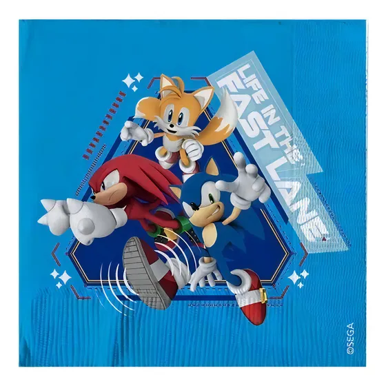 Servilletas Sonic Sega 12 Unidades Cumpleaños Party Express