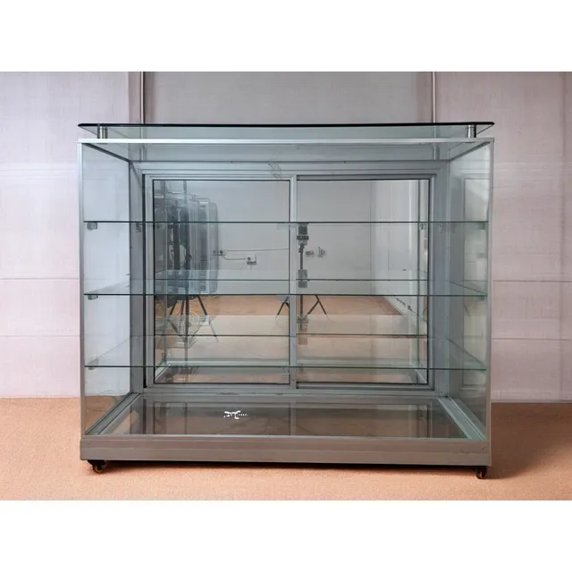Vitrina Horizontal En Aluminio Y Vidrio1mt X 1.40mt X 60cm