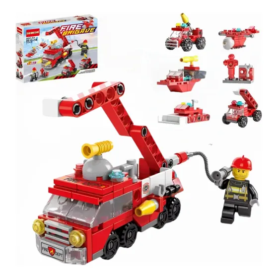 Juego De Construccion Camion De Bomberos Fichas Para Armar