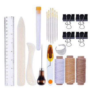 19 Kit De Encuadernación Herramientas Para Coser Piel Y Lona 19 Kit De Encuadernación Herramientas Para Coser Piel Y Lona