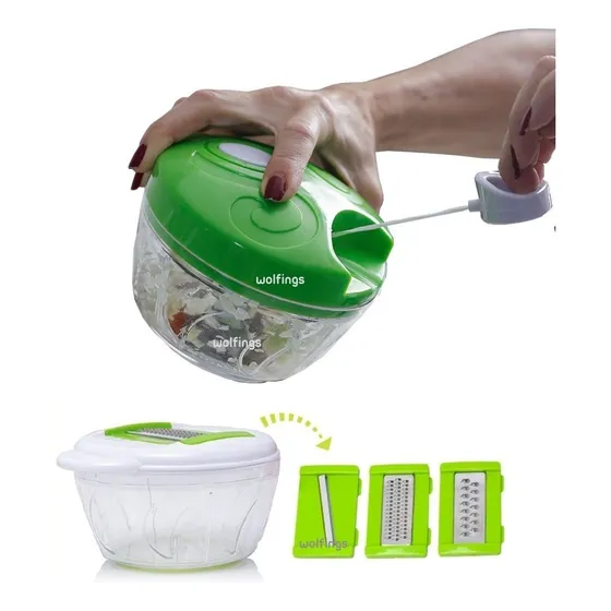 Picadora Manual Verduras Cortador De Vegetales Pica Cebolla 