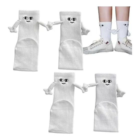 Wpd  Calcetines Para Pareja Y Amigos, 4 Pares De Manecillas