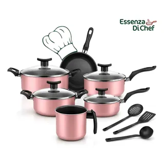 Essenza Di Chef Jogo De Panelas Antiaderente 9 Peças Teflon Várias Cores