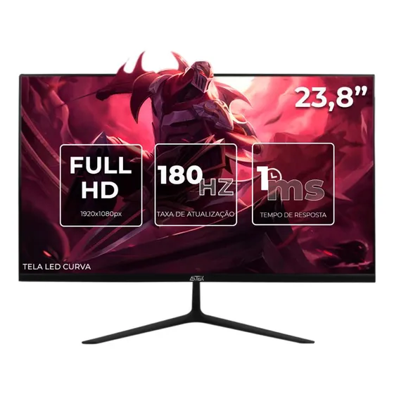 Monitor Gaming Tela Led Curva 23,8'' Ips Full Hd 1ms 180hz