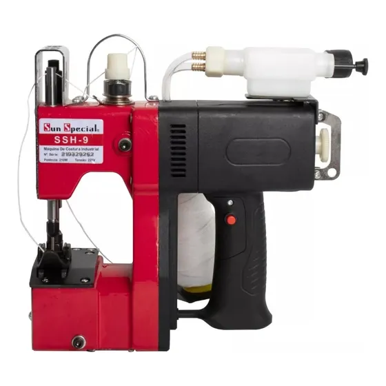 Maquina De Costura Boca De Saco Sacaria Rafia Ssh Cor Vermelho 127V