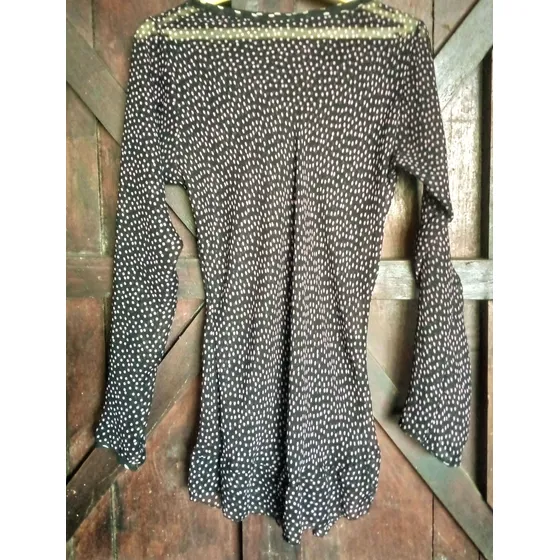 Blusa Negra C Lunares Chiffon.usada.impecabletalla S Holgada