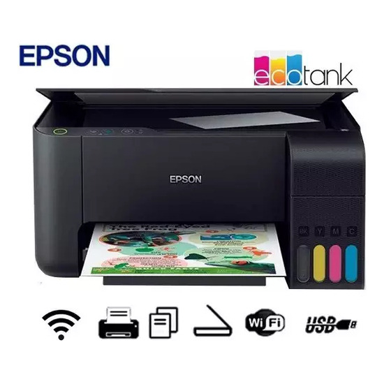 Impressora Multifuncional Cor Epson Ecotank L3250 Preto 127/220v