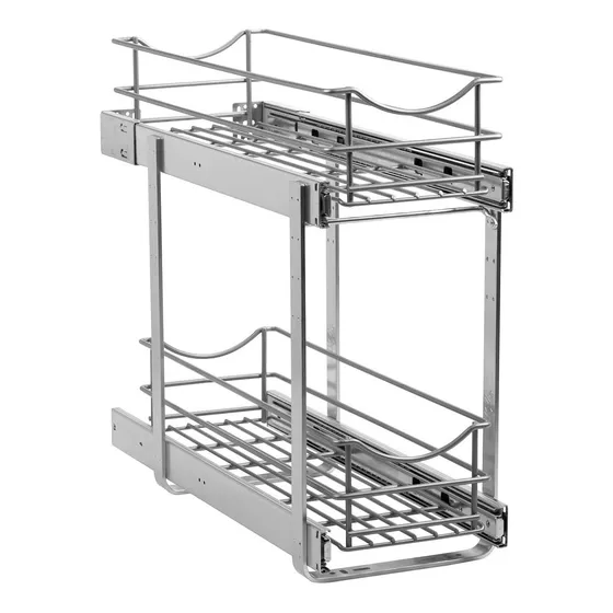 Cesta Metal Doble Nivel Para Gabinete 8  Ancho X 14.7  Alto