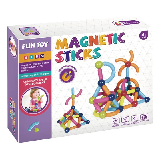 Barras Magnéticas Y Pelotas De Colores X84 Piezas Imantadas