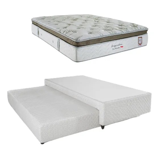 Cama Box Com Cama Auxiliar Casal + Colchão Imperatore Casal 