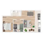 2 dormitorios  |  1 baño
