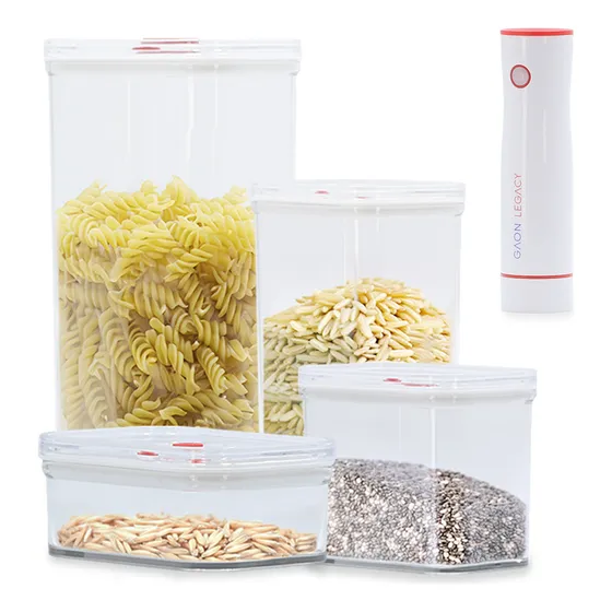 Recipientes Para Comida Hermeticos Con Sellado Al Vacio 4 Pz Color Rojo
