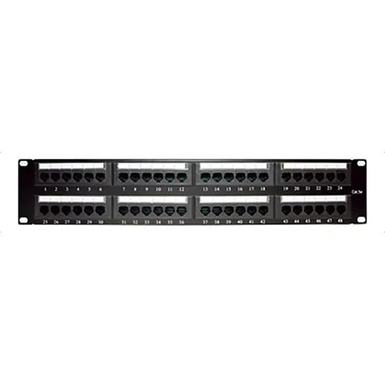 Panel De Parcheo Utp 2u 48 Puertos Barra Organizardor Cable