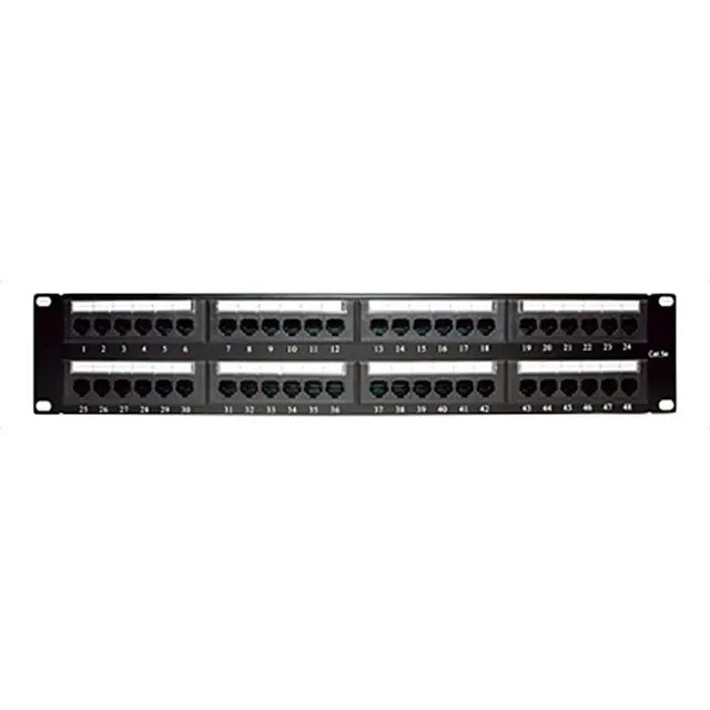 Panel De Parcheo Utp 2u 48 Puertos Barra Organizardor Cable