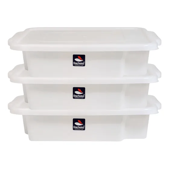 Conjunto Bandeja Multiuso Plástica Retangular 3 Un. 3,5l
