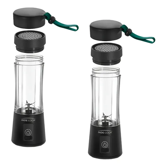 2 Pack Licuadora Personal Portátil Recargable Jade Cook Negro