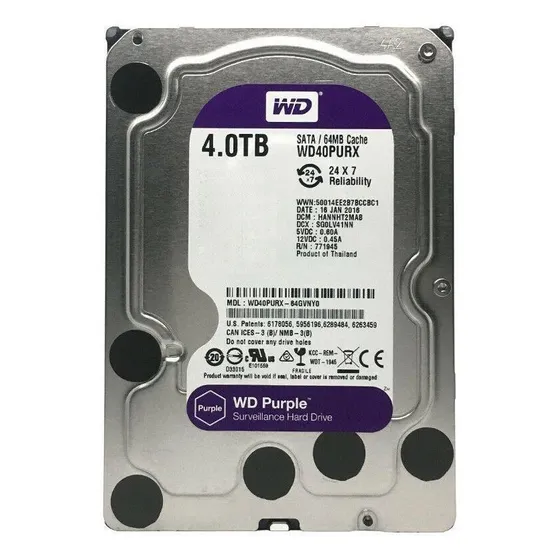 interno Western Digital WD Purple WD40PURX 4TB púrpura