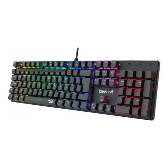 Teclado Gamer Redragon Mecânico Sindri Rainbow Preto Idioma Português Brasil