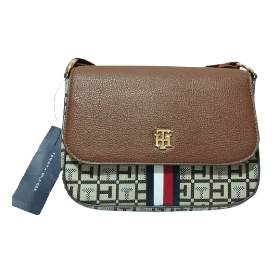 Crossbody Tommy Hilfiger Mujer Camel Monogram Oro Camel