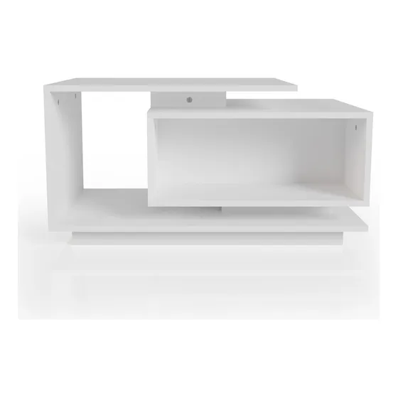 Mesa Ratona Blanca Moderna Centro Melamina Minimalista Mr02 Living dos posiciones
