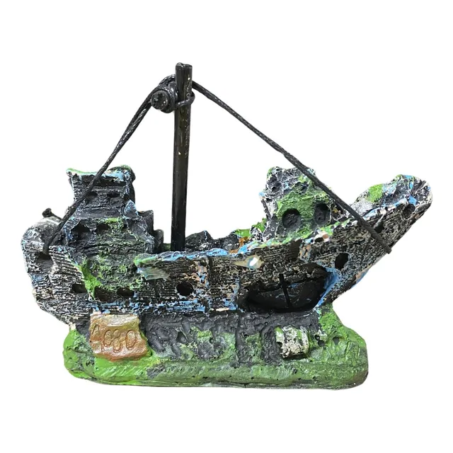 Adorno O Decoración Para Acuario Pecera Barco Naufragio 
